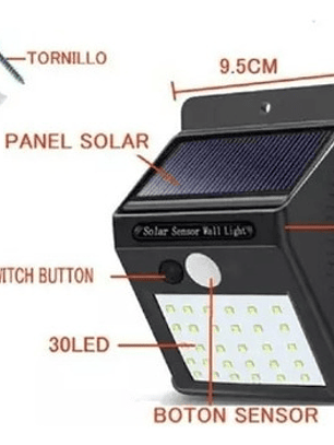  Foco Solar 30 Led Exterior Luz Led Con Sensor