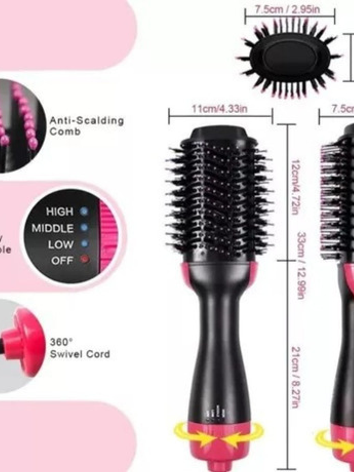 Cepillo Secador 3 En 1 Cepillo De Cabello De Aire Caliente 2