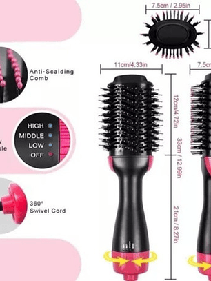 Cepillo Secador 3 En 1 Cepillo De Cabello De Aire Caliente