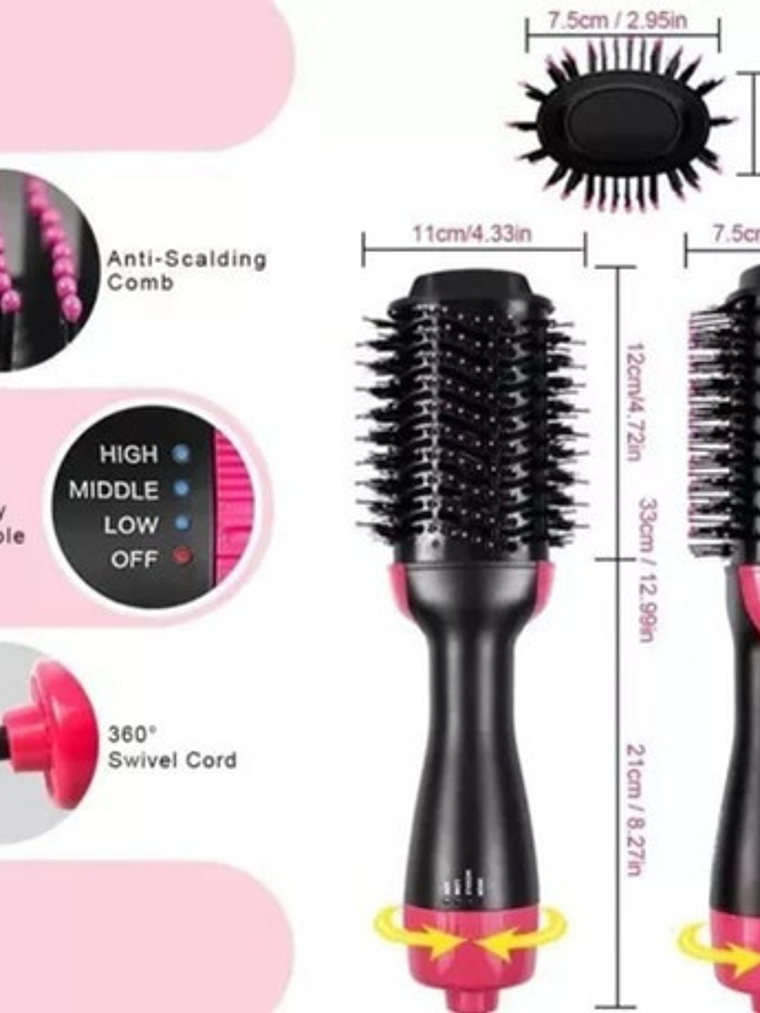 Cepillo Secador 3 En 1 Cepillo De Cabello De Aire Caliente 2