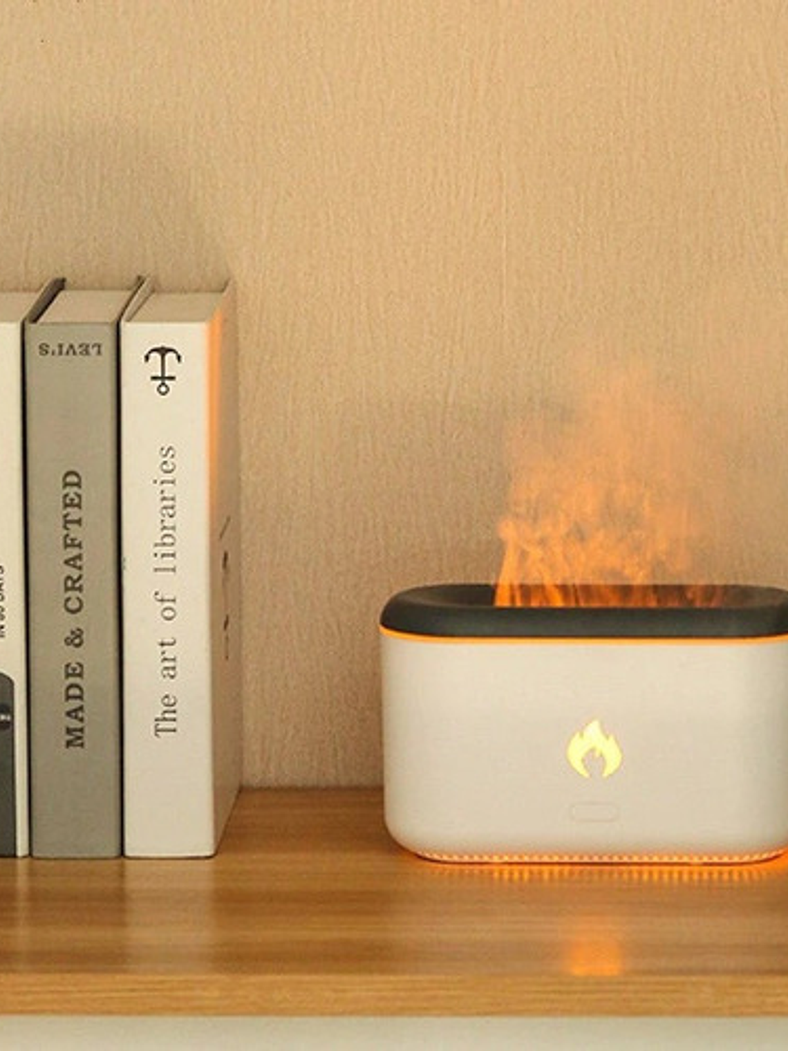  Humidificador Efecto Flama Esencias Aceite Color Blanco 5