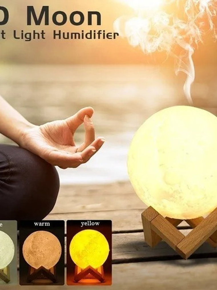Humidificador Difusor Aromaterapia Lámpara Luna 3color 880ml 5