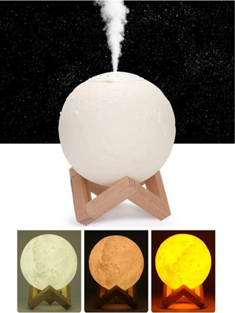 Humidificador Difusor Aromaterapia Lámpara Luna 3color 880ml 9