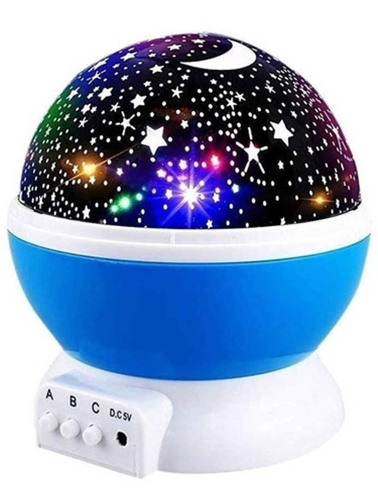 Lampara Rotatoria Proyector Cielo Estrellas Noche Dormir AZUL 1