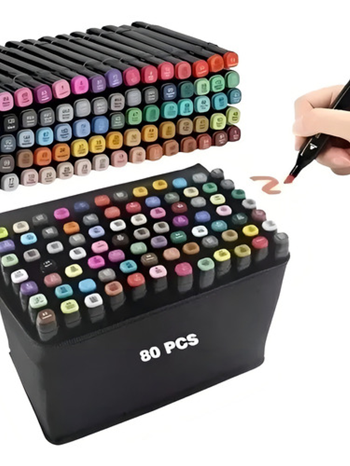 Set 80 Plumones Para Pintar Doble Punta 1