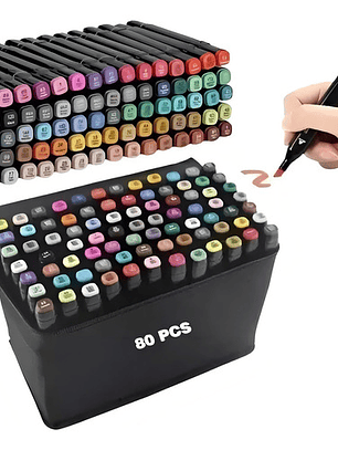 Set 80 Plumones Para Pintar Doble Punta