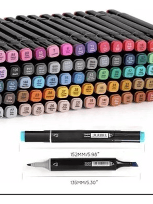 Set 80 Plumones Para Pintar Doble Punta