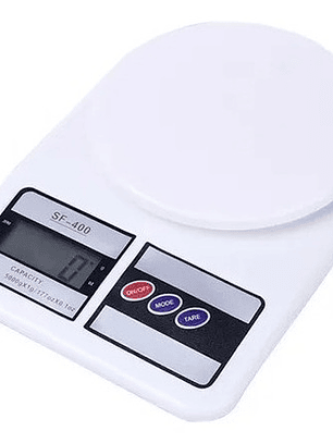 Balanza Pesa Digital Para Cocina Comercio 0 A 10kg Color Blanco