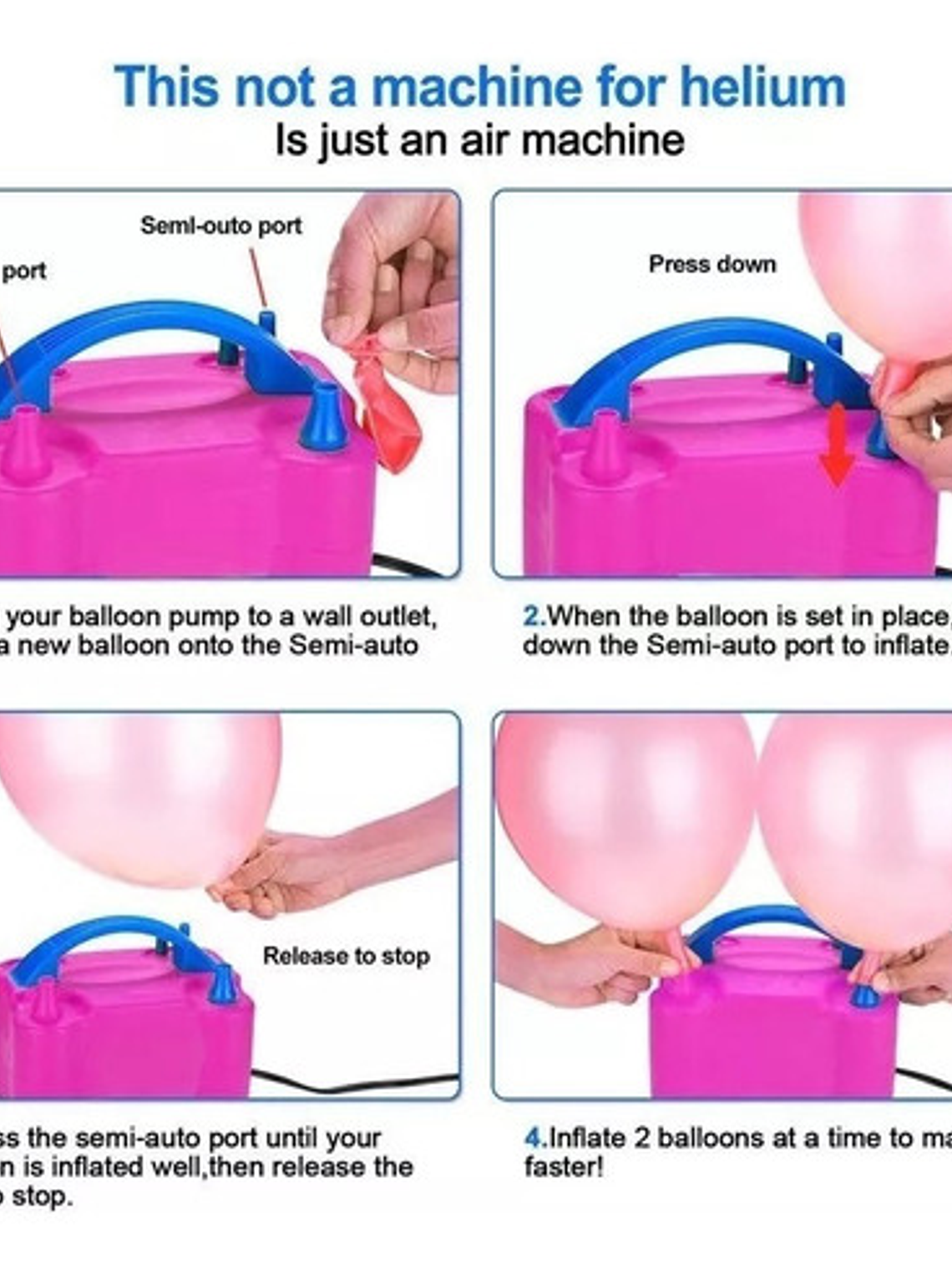 Inflador Globos Maquina Para Inflar Globos Arco Infla Globos 4