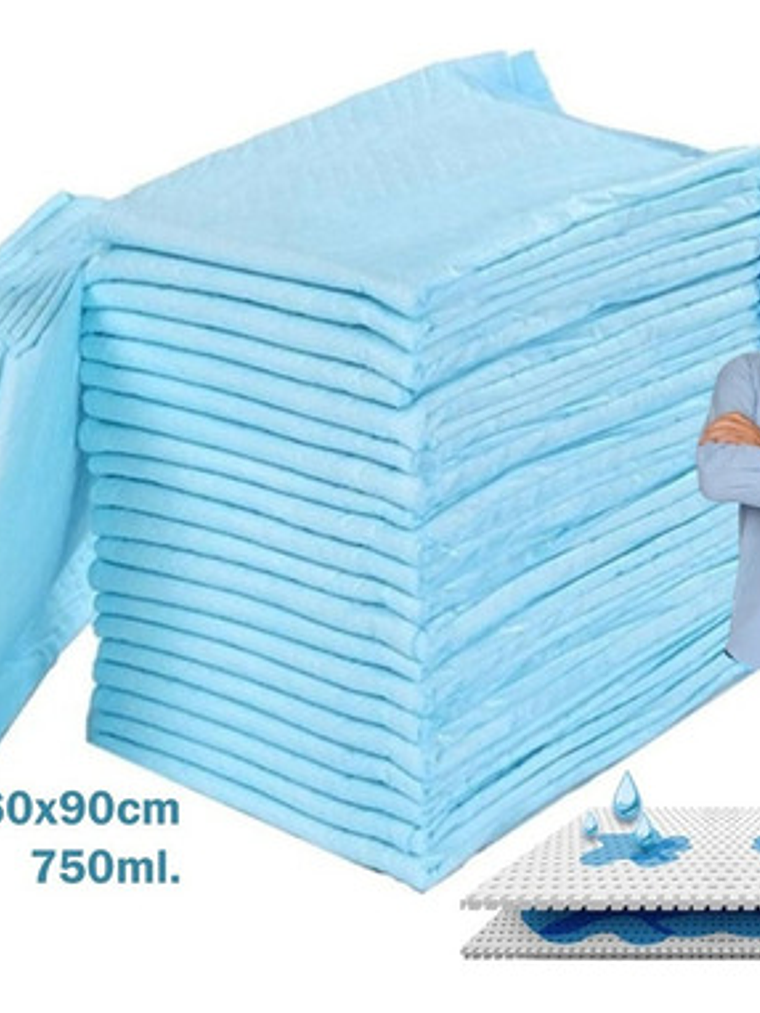 40 Protector De Cama Sabanilla. Muy Absorbentes 750 Ml 90x60 1
