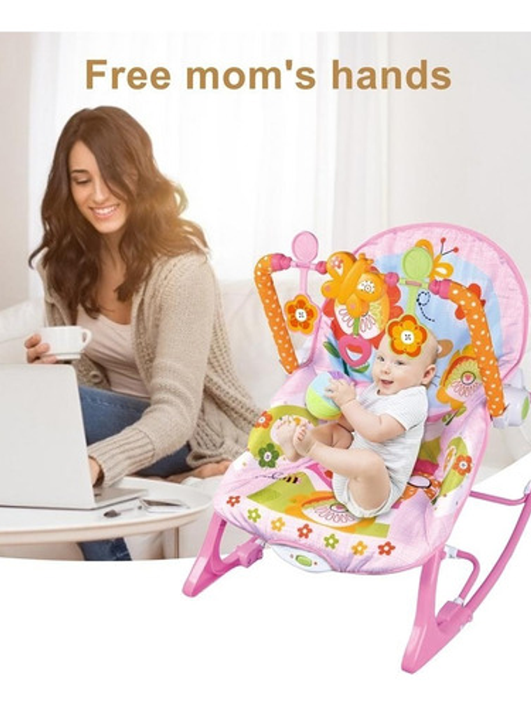 Silla Mecedora Para Bebé Ibaby Infant To Toddler Rocker Rosa 5