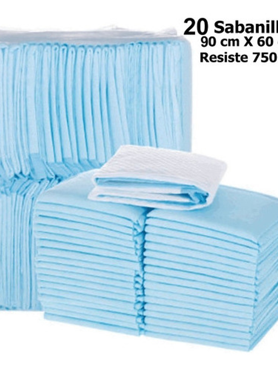 20 Sabanilla, Absorben 90x60cm Tamaño Grande. Desechables 2