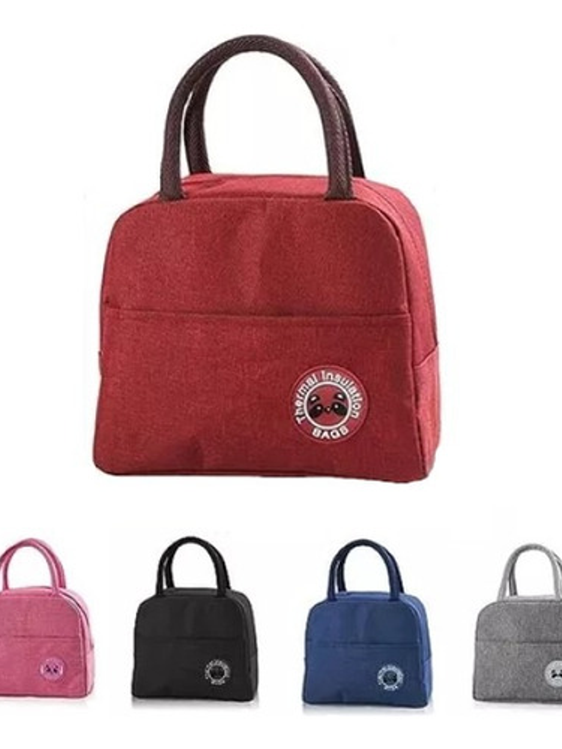 Lonchera Bolsa Termica Colación Almuerzo Portatil Unisex Color Burdeo Lisa 1