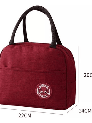 Lonchera Bolsa Termica Colación Almuerzo Portatil Unisex Color Burdeo Lisa