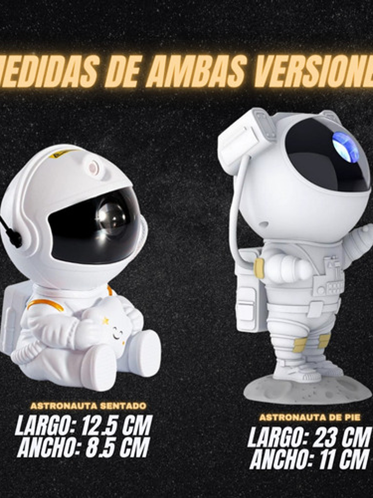 Lampara Mesa Astronauta Proyector Estrellas Galaxia Universo Estructura Blanco 10