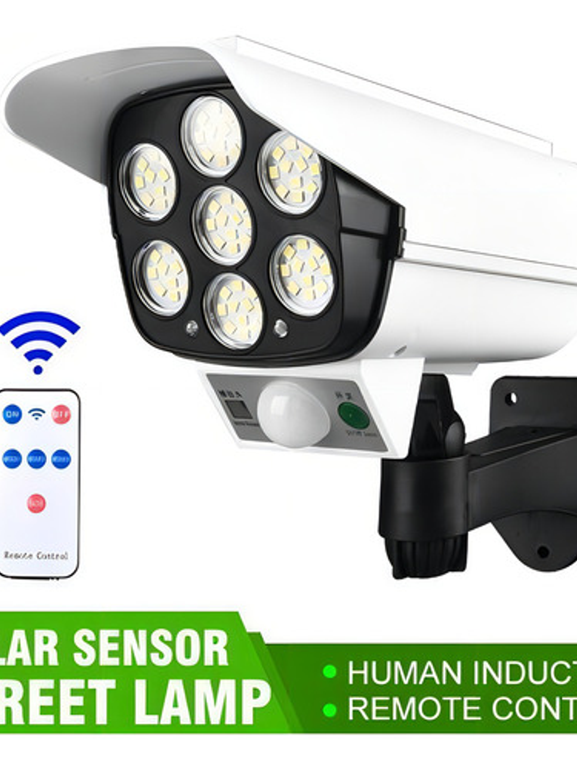 Foco Solar Estilo Camara+sensor De Movimiento+control Remot  Blanco 1