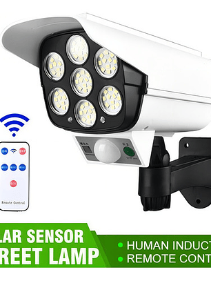 Foco Solar Estilo Camara+sensor De Movimiento+control Remot  Blanco