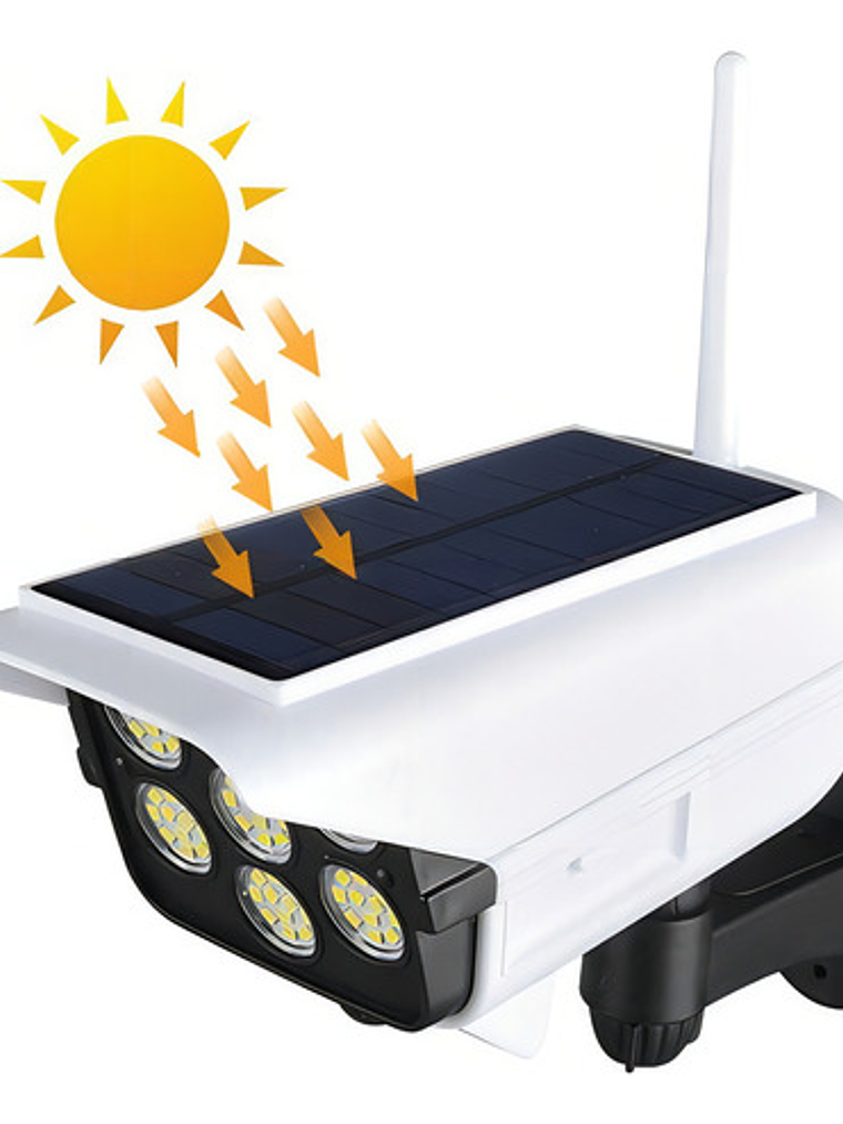 Foco Solar Estilo Camara+sensor De Movimiento+control Remot  Blanco 2