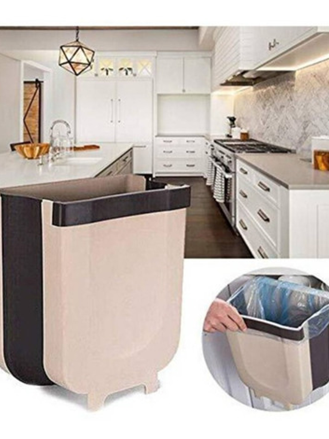 Basurero Plastico Basurero Plegable Basurero Para Cocina Color Marrón 6