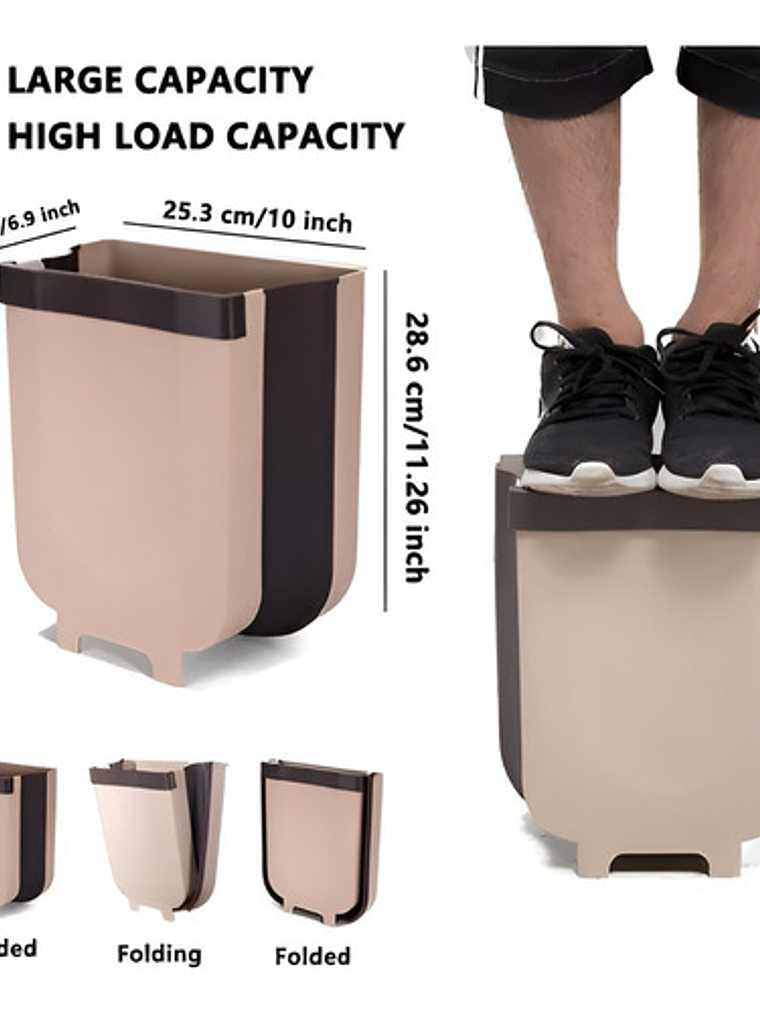 Basurero Plastico Basurero Plegable Basurero Para Cocina Color Marrón 10