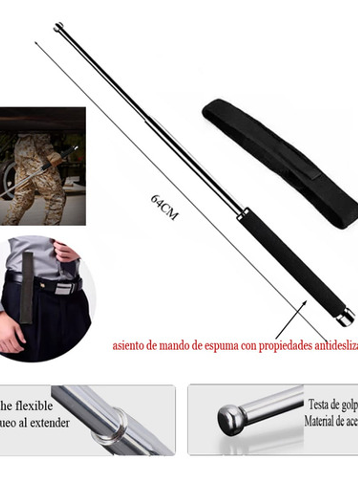 Bastón Retráctil  50cm Articulo Defensa Personal 4