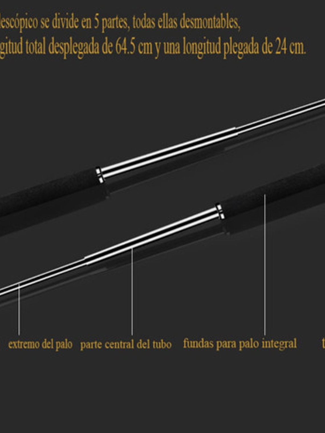 Bastón Retráctil  50cm Articulo Defensa Personal 5