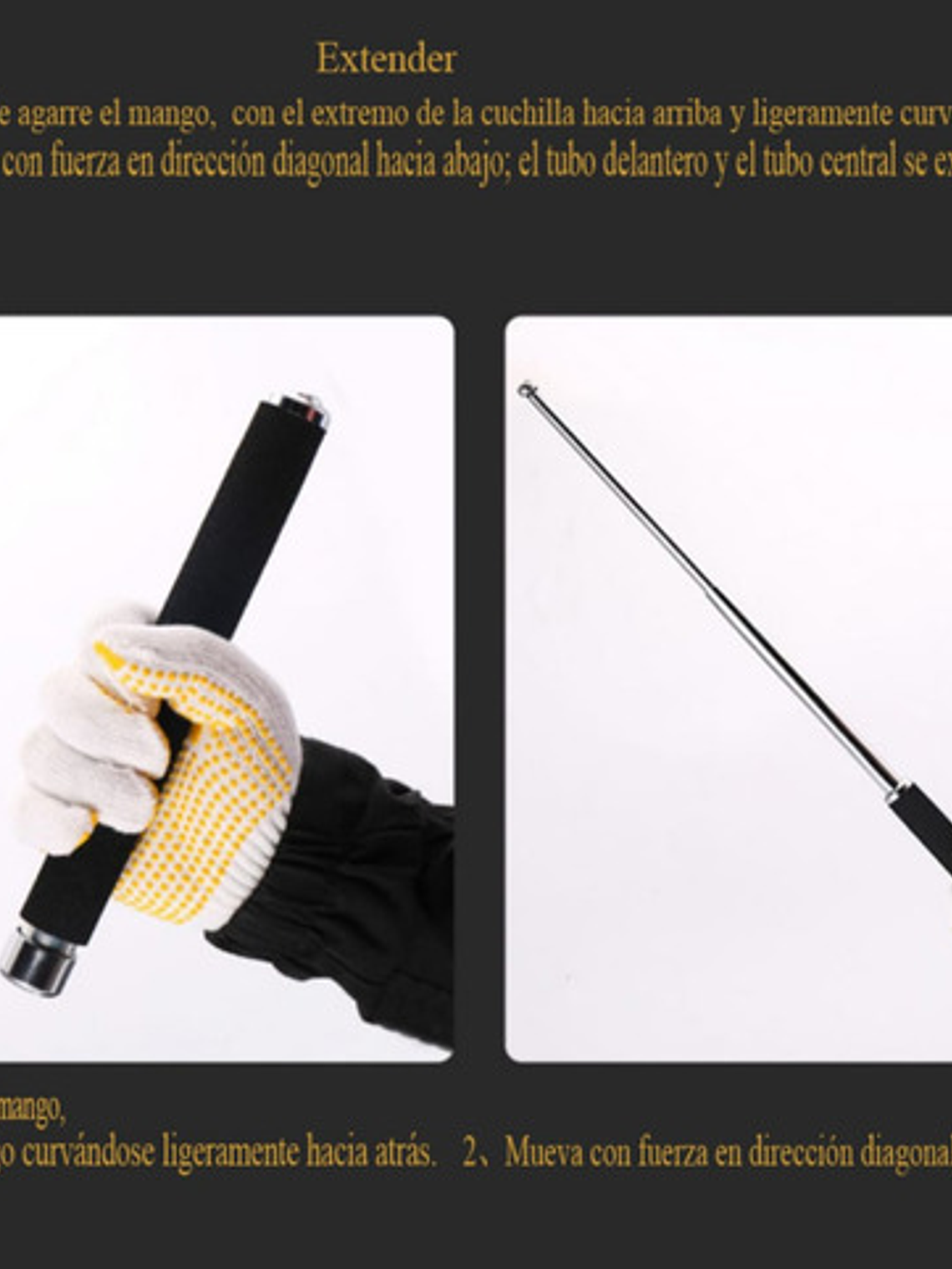 Bastón Retráctil  50cm Articulo Defensa Personal 6