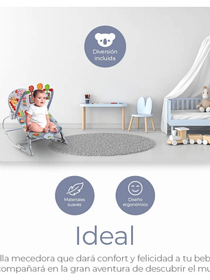 Silla Mecedora Para Bebé Ibaby Infant To Toddler Rocker GRIS