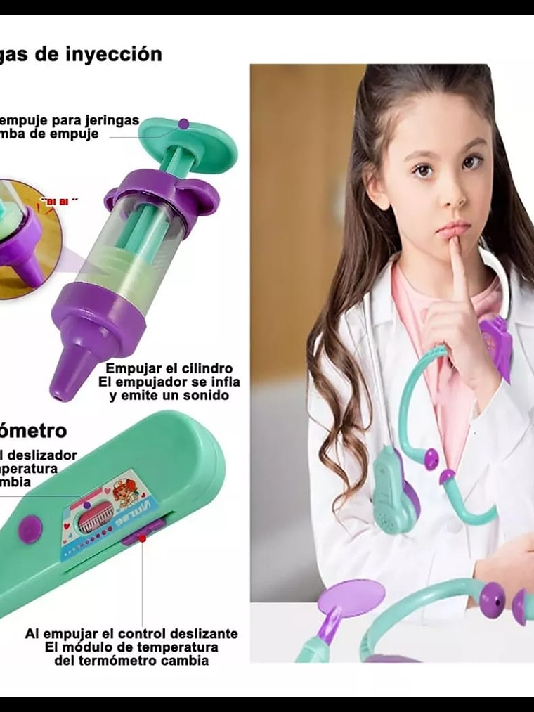 Set Juguetes Medico Doctor Niños Infantil Con Luz Y Sonido 6