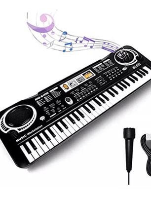 Teclado De 61 Teclas Tonic Ton-230 Juguete Para Niños Color Negro