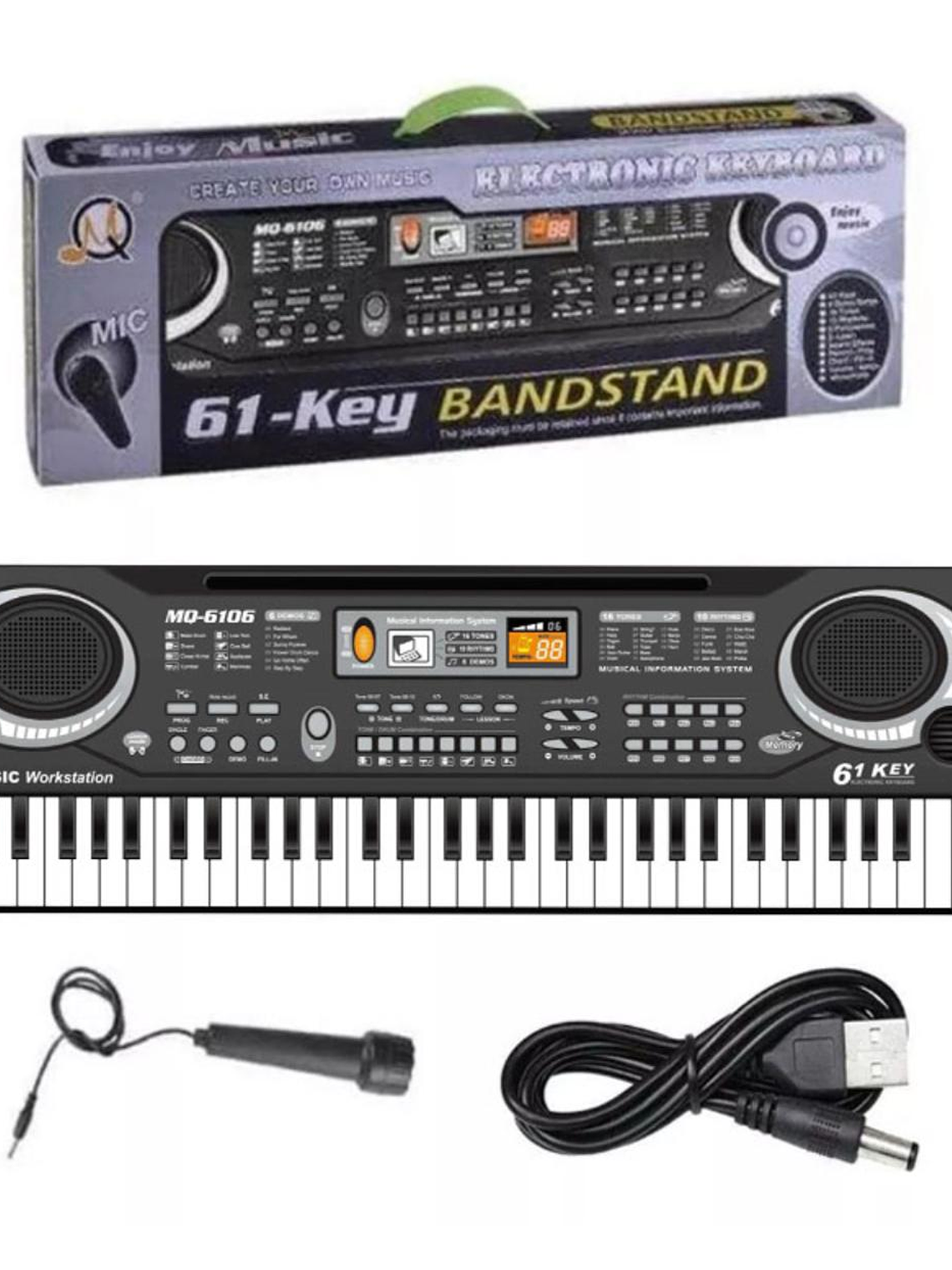 Teclado De 61 Teclas Tonic Ton-230 Juguete Para Niños Color Negro 2