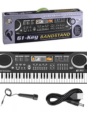 Teclado De 61 Teclas Tonic Ton-230 Juguete Para Niños Color Negro