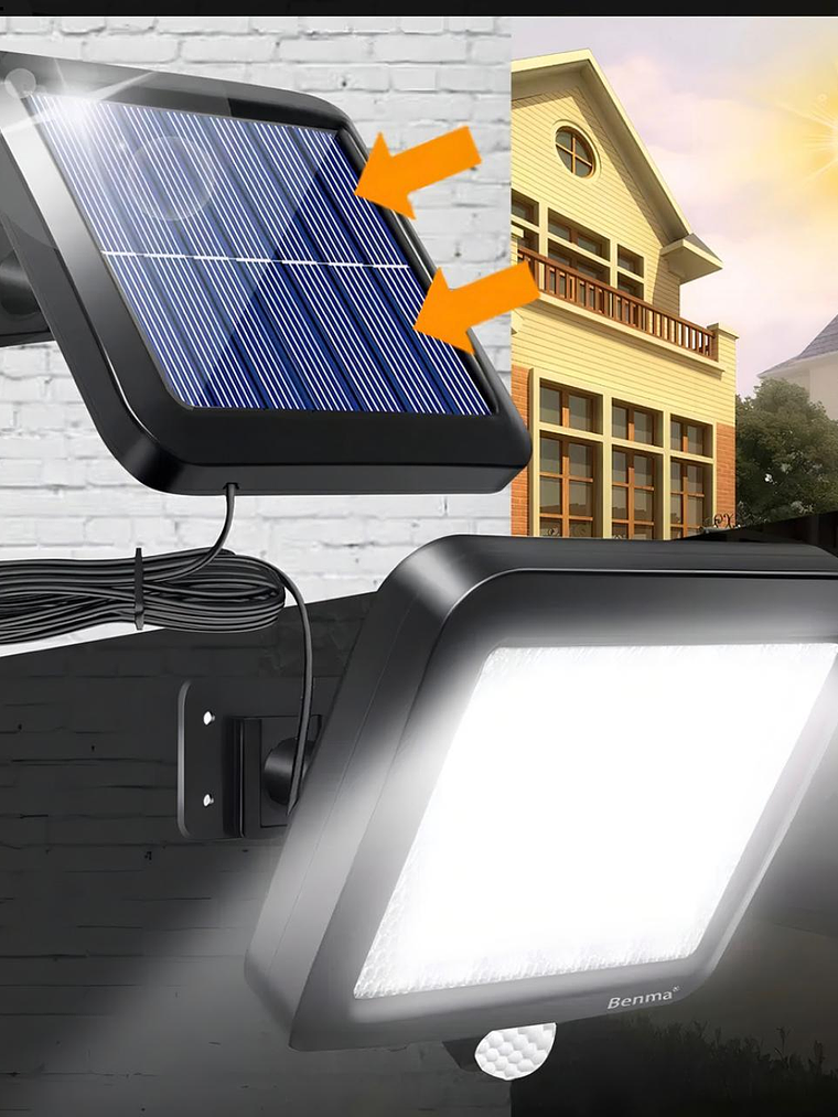 FOCO SOLAR CON SENSOR DE MOVIMIENTO 6cob 1