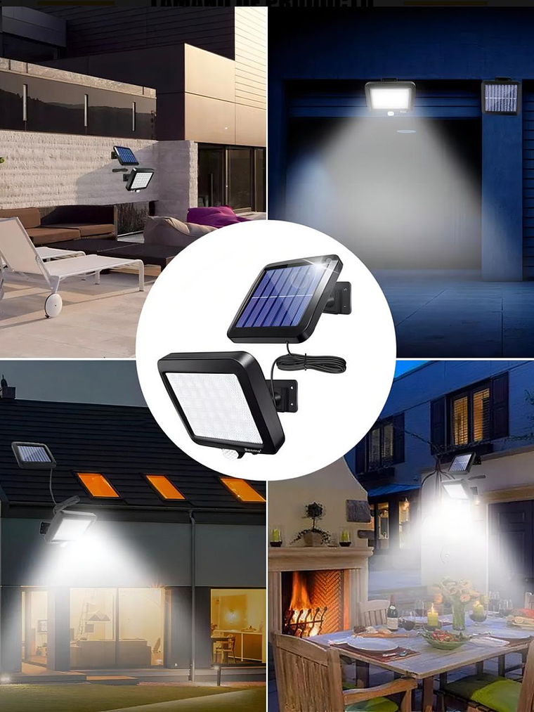 FOCO SOLAR CON SENSOR DE MOVIMIENTO 6cob 4