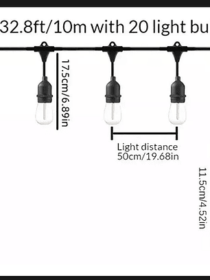 GUIRNALDA SOLAR DE 10 METROS