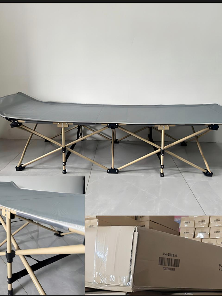 Cama Portátil CATRE ( Playa, Piscina, Camping Plegable + Bolsa Color Gris) 2