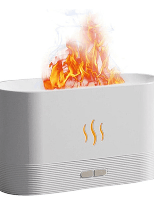  Humidificador Efecto Flama Esencias Aceite Color Blanco