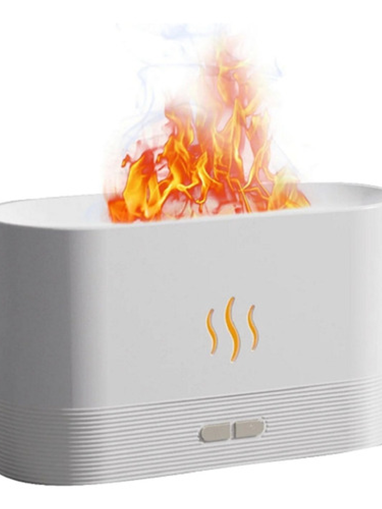  Humidificador Efecto Flama Esencias Aceite Color Blanco 1