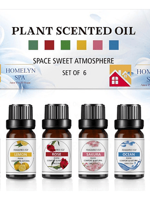 Pack 6 Esencias Para Humidificadores Difusores Aceite Aroma