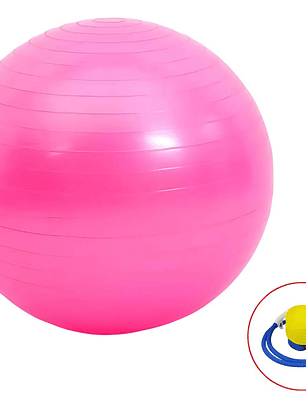 Pelota Balon 75 Cm Pilates Yoga + Inflador Pelotas - Rosa