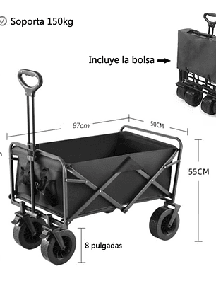 carrito de camping , carga, compras de 150 kilos, plegables