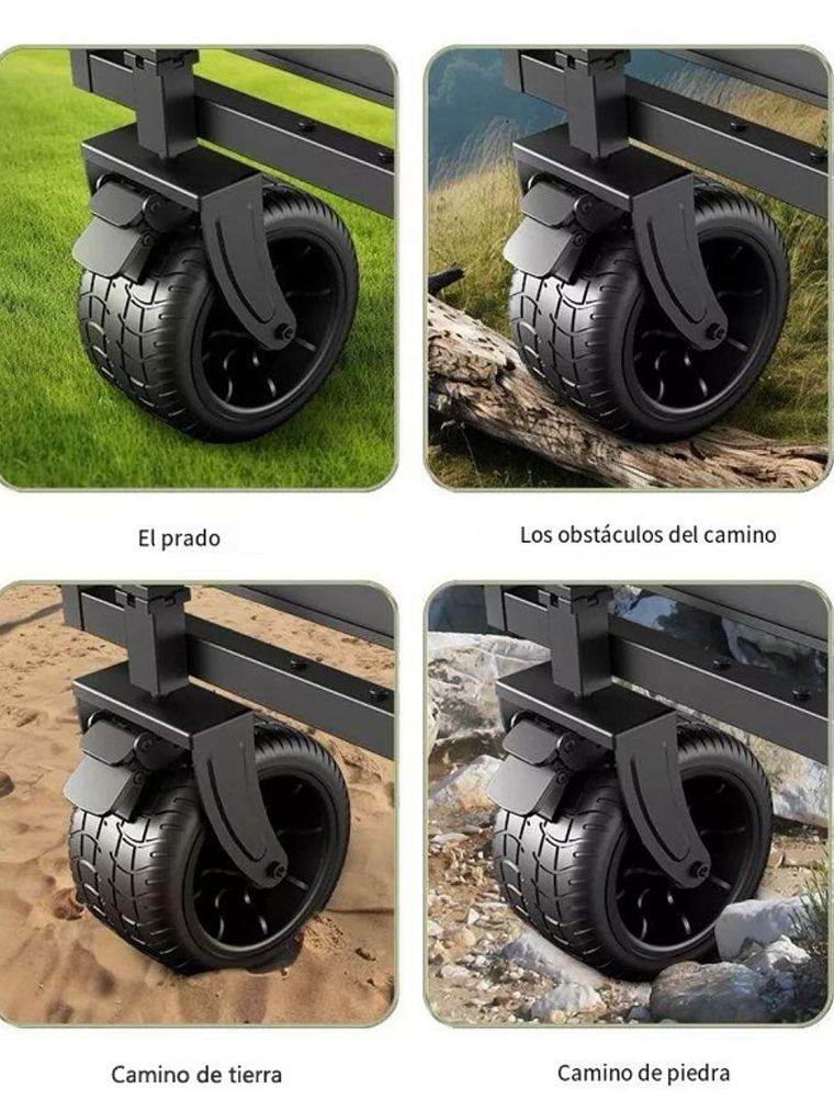 carrito de camping , carga, compras de 150 kilos, plegables 4