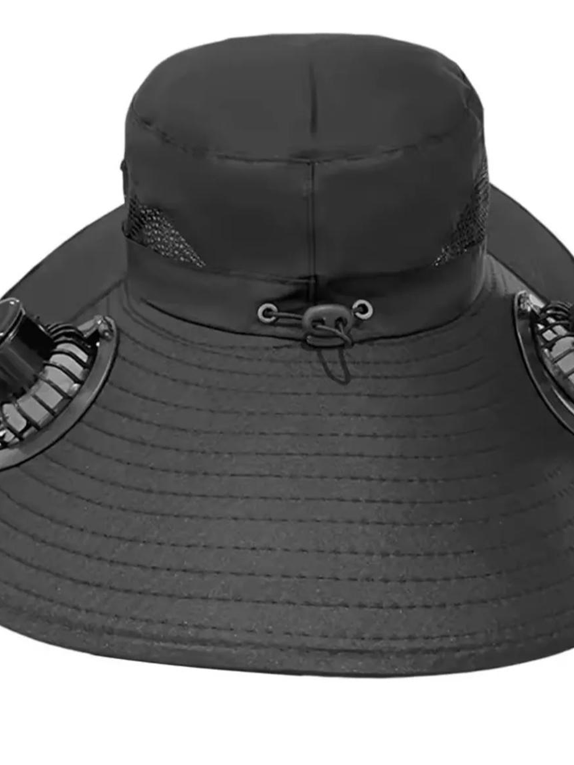 Sombrero de Protección Solar con Ventilador Solar + USB – ¡Comodidad y frescura al aire libre!Negro 1