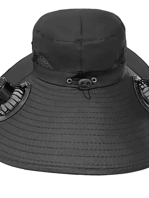 Sombrero de Protección Solar con Ventilador Solar + USB – ¡Comodidad y frescura al aire libre!Negro