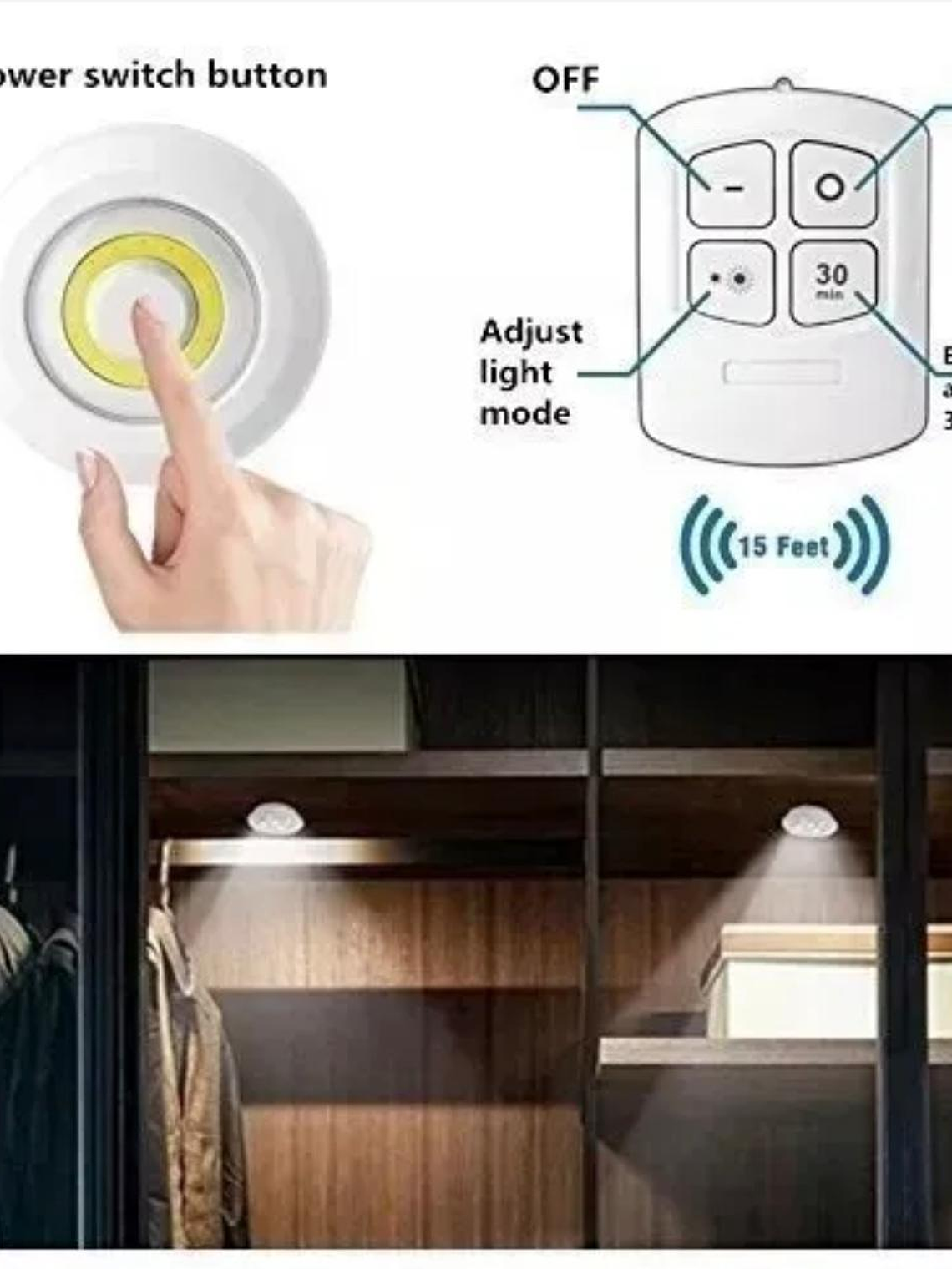 Set 3 Luces Led Con Control Remoto Inalámbricas - Blanco 3