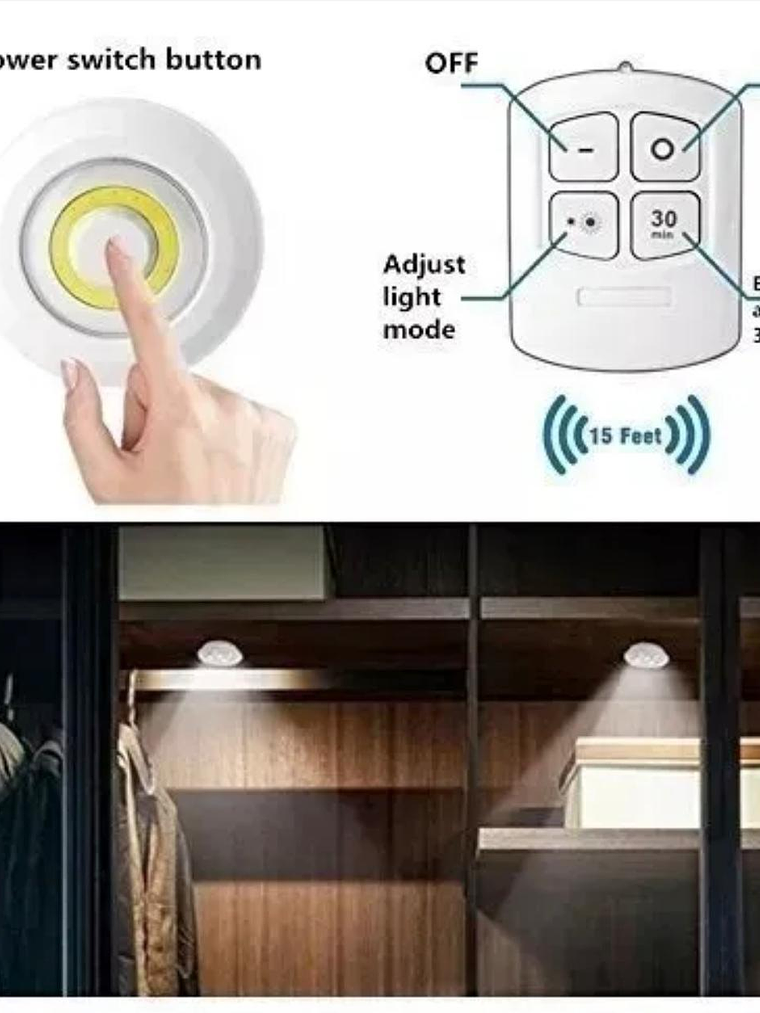 Set 3 Luces Led Con Control Remoto Inalámbricas - Blanco 3