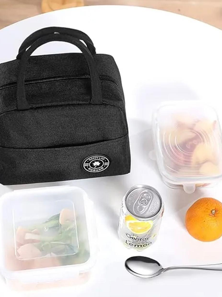 Lonchera Bolsa Lunch Térmica Colación Almuerzo NEGRO 4