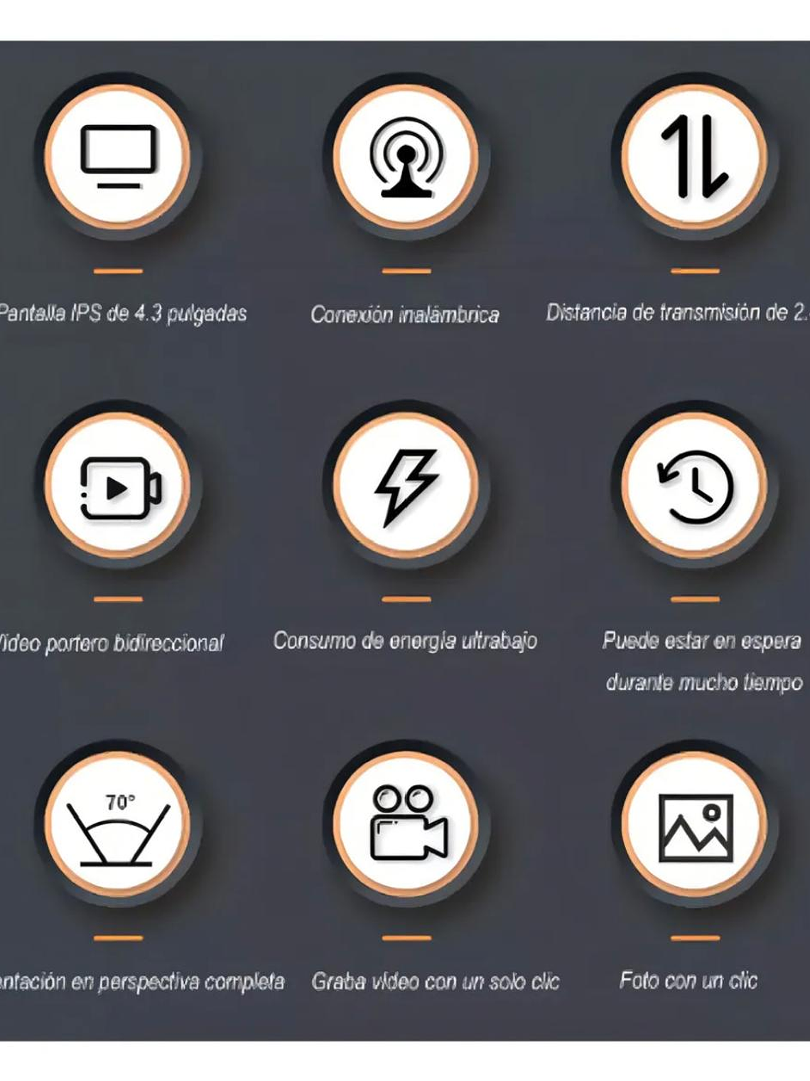 Timbre Visual Portero Con1080p Cámara+pantalla 4.3 Pulgadas 5