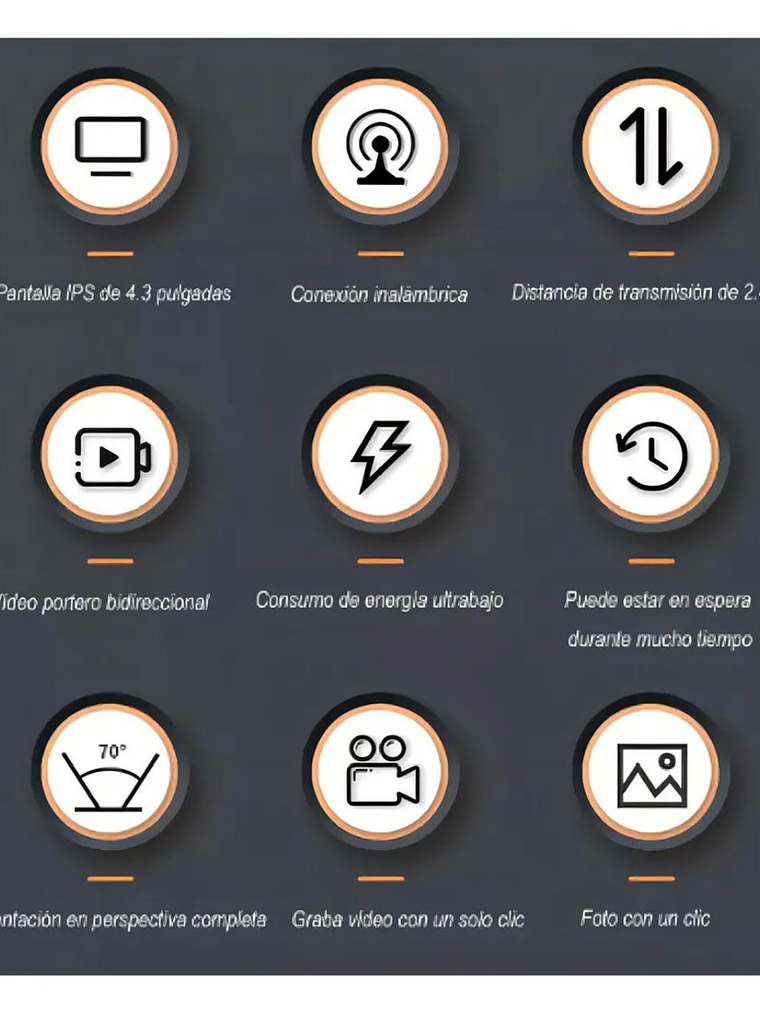 Timbre Visual Portero Con1080p Cámara+pantalla 4.3 Pulgadas 5