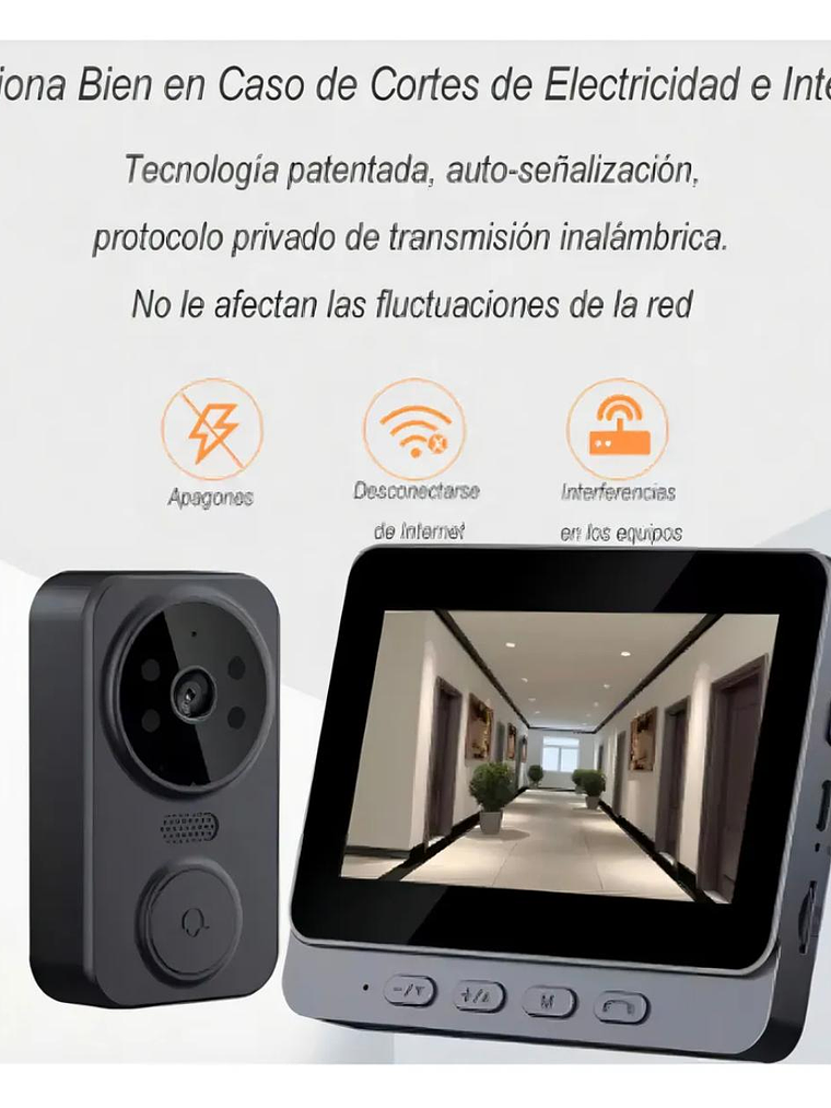 Timbre Visual Portero Con1080p Cámara+pantalla 4.3 Pulgadas 7